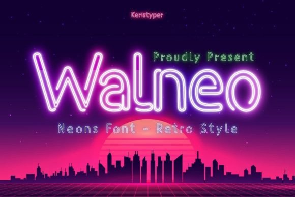 Walneo: A Retro Neon Display Font for Digital Impact